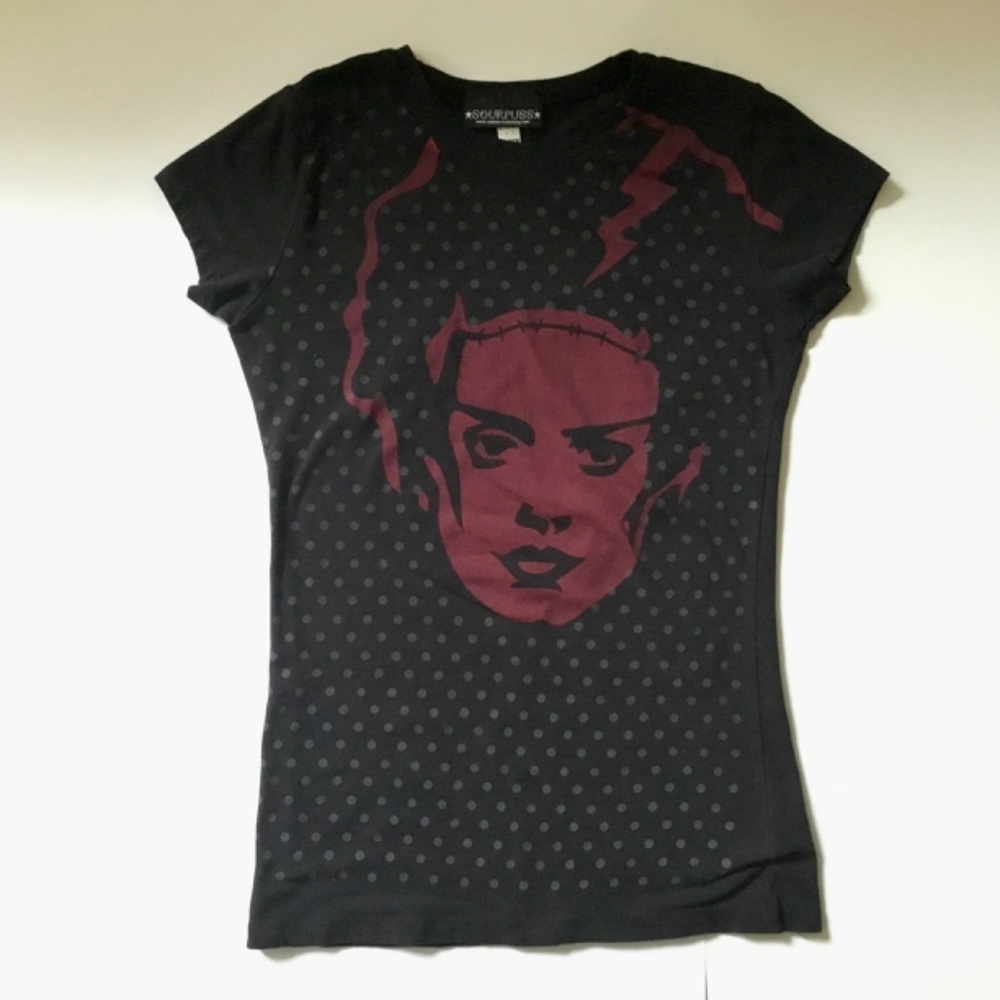 Bride OF Frankenstein Halloween Tee Shirt & Scull Earrings LG - Picture 8 of 8